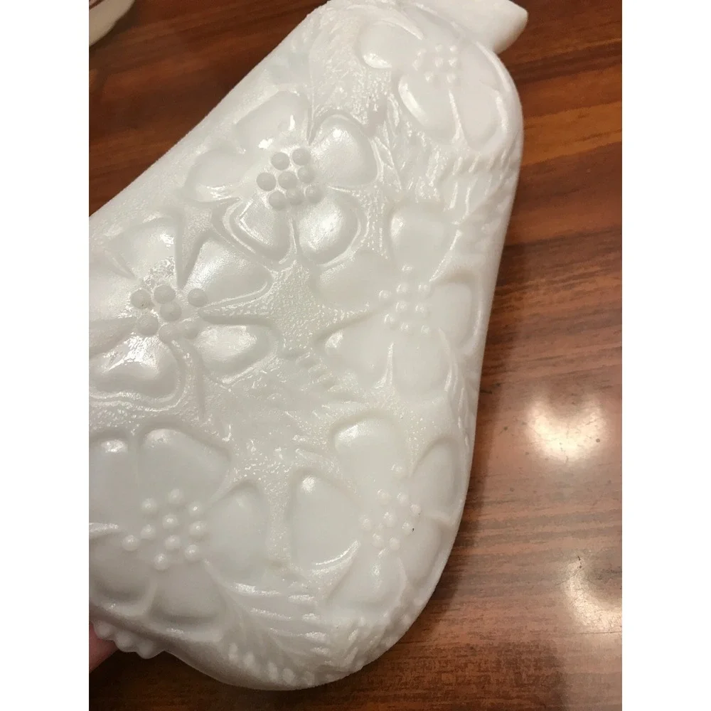 hazel atlas pear shape milk glass‎ tibit dish tray